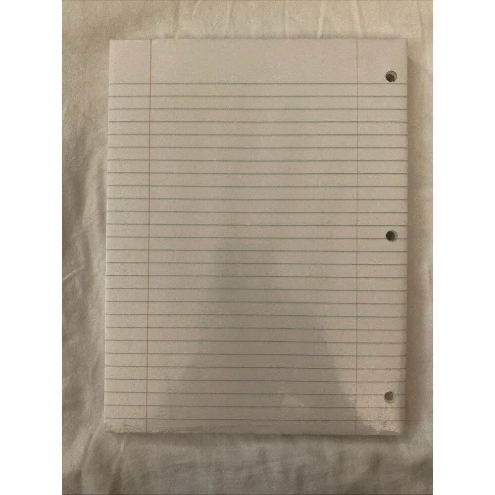 Staples 8”x10.5” Wide Ruled White Filler Paper | 200 Sheets | 3-hole Punched